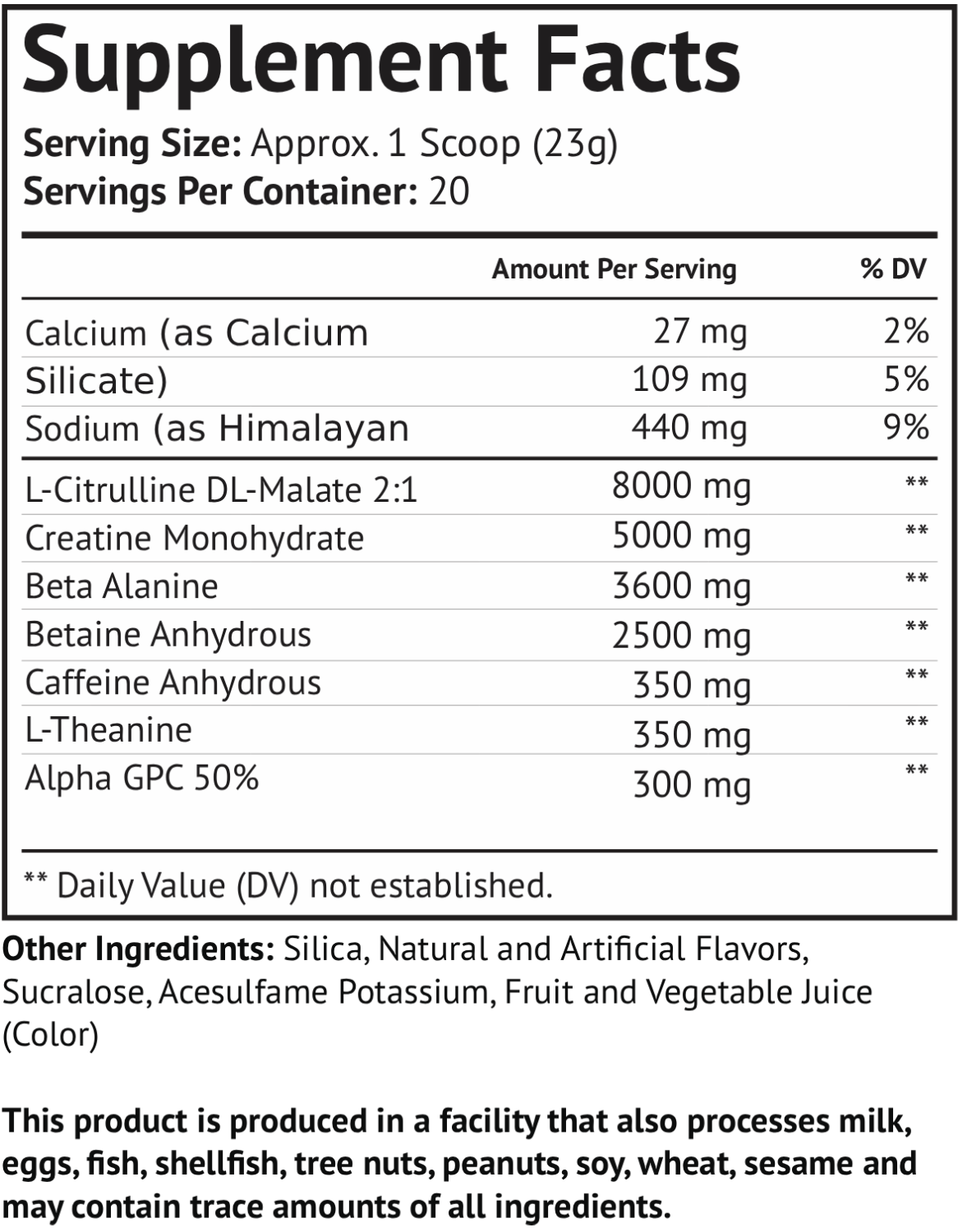 RTD-180 PRE-WORKOUT + 5g Creatine Sports Nutrition