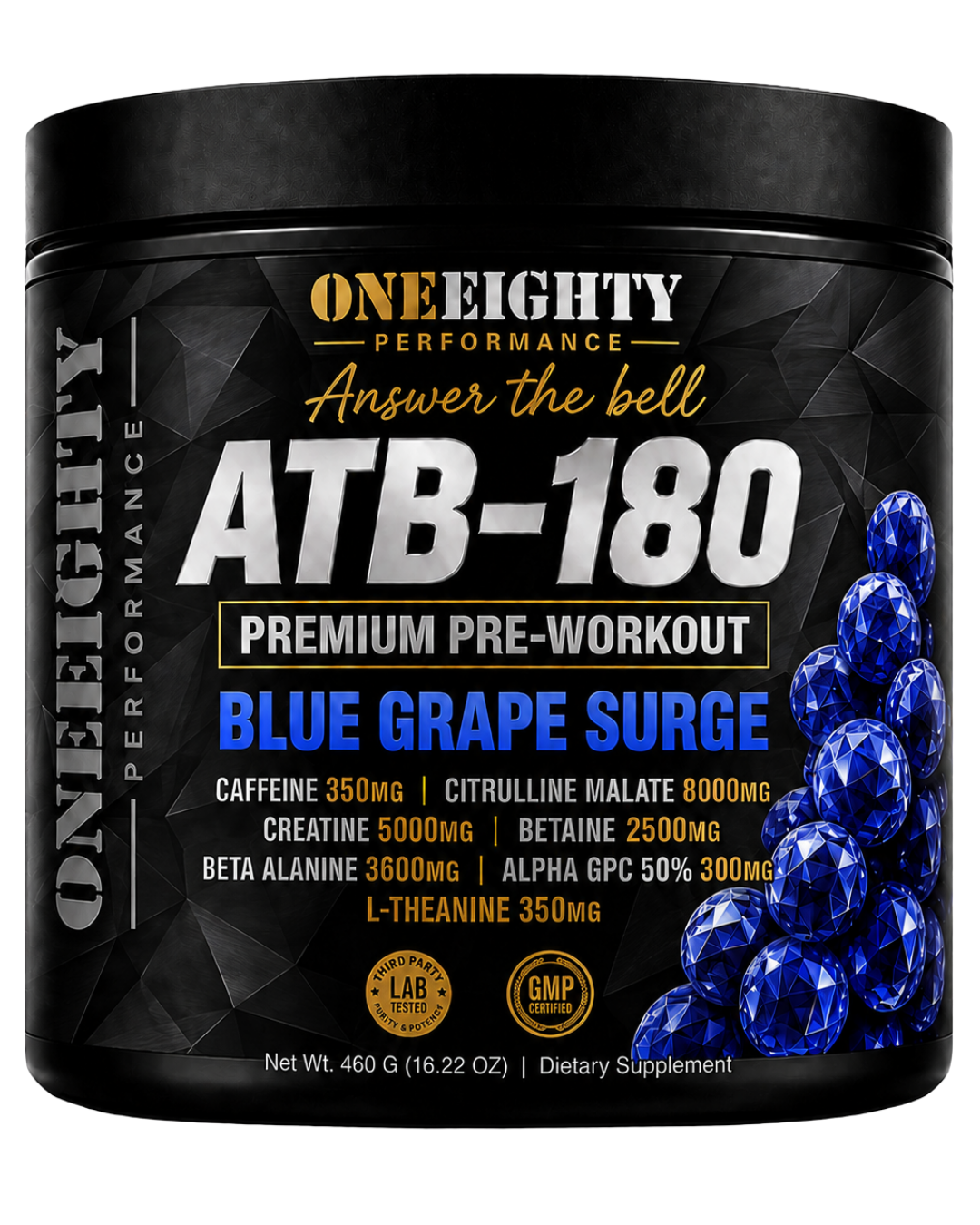 ATB-180 Pre-Workout — Blue Grape Surge, 350mg Caffeine