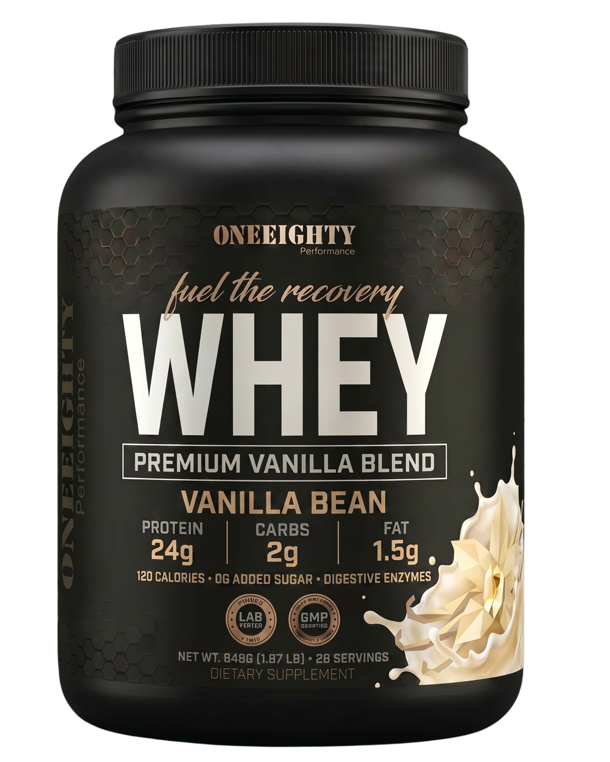 Whey Protein Vanilla Milkshake OneEighty Performance